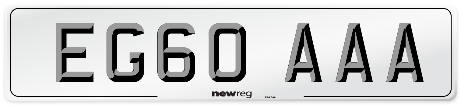 EG60 AAA Number Plate from New Reg